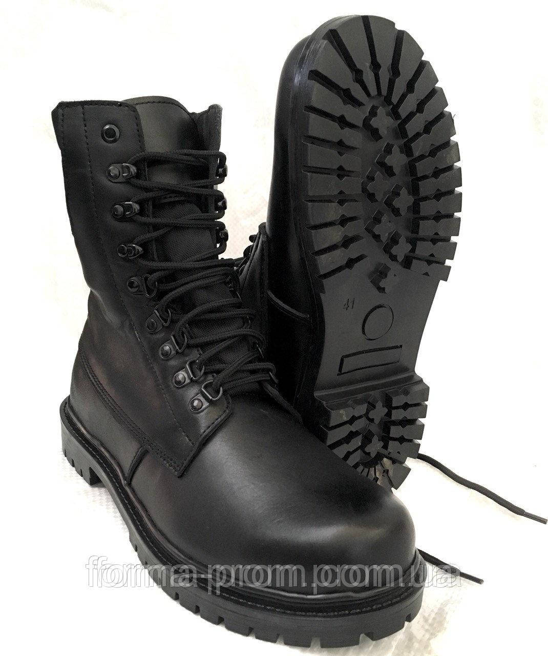 Тактичні берці зимові шкіряні чорні зі швидкою шнурівкою Модель НАТО, фото 1