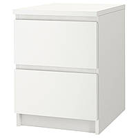 IKEA MALM (802.145.49) Прикроватная тумба, 2 ящика, белый