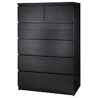 IKEA MALM ( 704.036.06) Комод, 6 ящиков, черно-коричневій