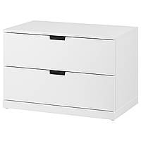 IKEA NORDLI (992.394.94) Комод, 2 ящика, Белый