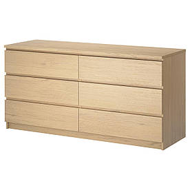 IKEA MALM (904.035.87) Комод, 6 ящиків, дубовий шпон