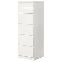 IKEA MALM (704.035.93) Комод, 6 ящиков, белый, зеркало