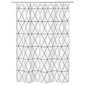 IKEA FOLJAREN (103.469.11) Завісу для душу, білий, чорний, сірий