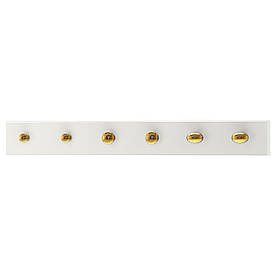 IKEA LURT / ENERYDA (492.372.80) Вешалка с 6 плитами, белая, цвет латуни