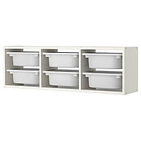 IKEA TROFAST (798.983.06) Настенный шкаф, белый, Шкаф с контейнерами, черный, ящик белый