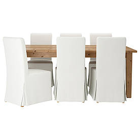 IKEA STORNAS / HENRIKSDAL (599.173.39) Стіл та 6 стільців, пляма патини, біле біле