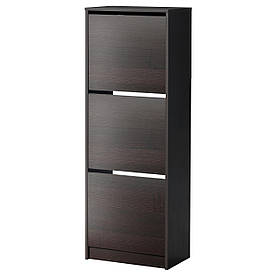 IKEA BISSA (502.484.28) Шафа для взуття/3 відділення, чорний, коричневий
