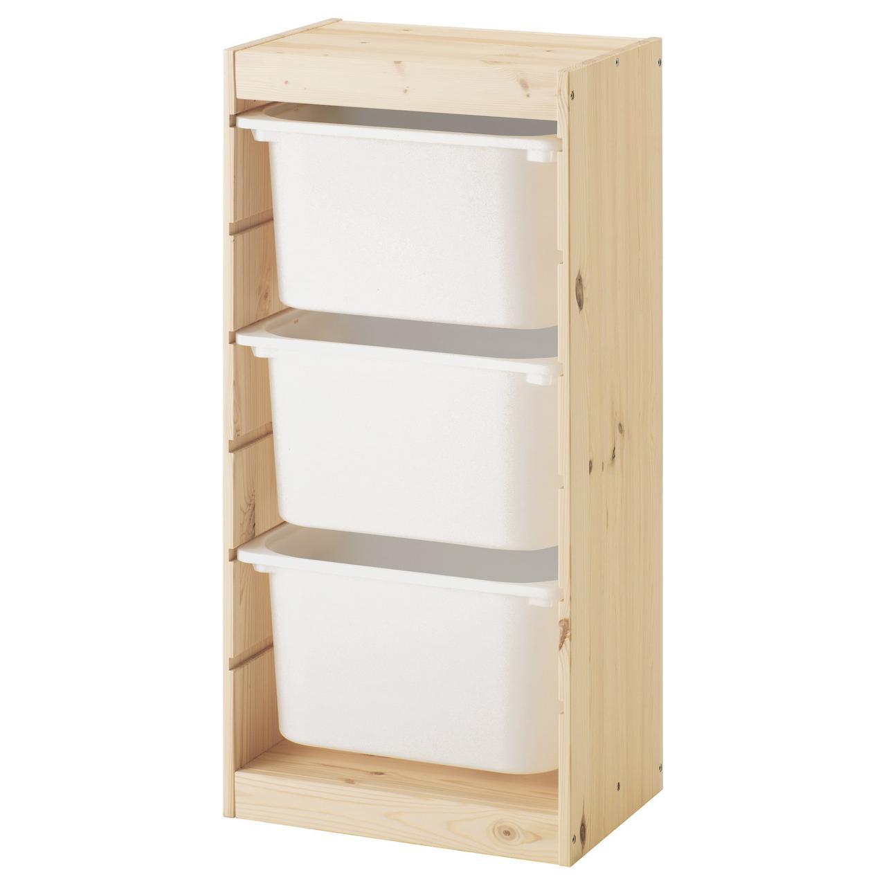 IKEA TROFAST (291.030.07) Шкаф с контейнерами, сосна,ящик белый - фото 1 - id-p881159074