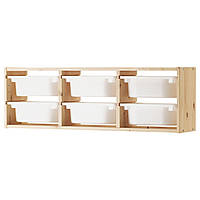IKEA TROFAST (491.023.04) Настенный шкаф светлая сосна, ящик белый
