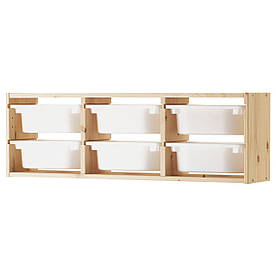 IKEA TROFAST (491.023.04) Настінний шафа світла сосна, ящик білий