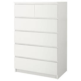 IKEA MALM (604.036.02) Комод, 6 ящиків, білий