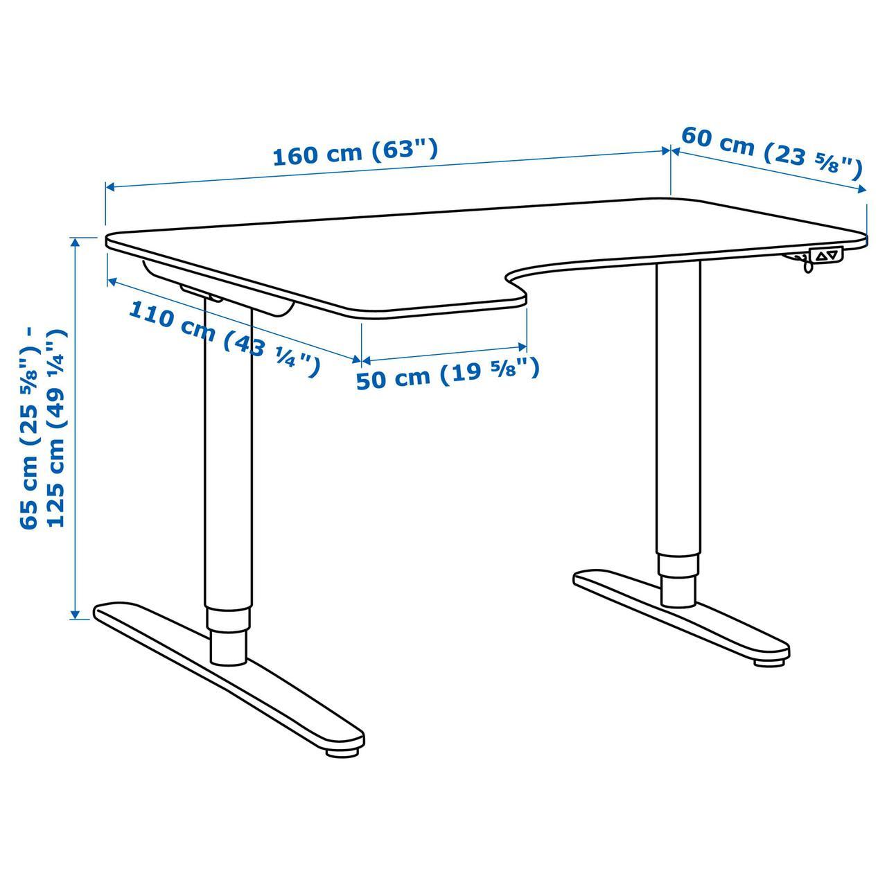 IKEA BEKANT (790.222.64) Стол угловой, белый - фото 6 - id-p881160596