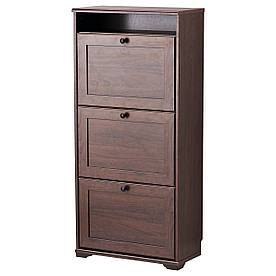 IKEA BRUSALI (702.676.04) Шафа для взуття/3 відділення, коричневий