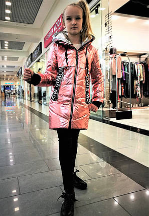 Демісезонна куртка металік для дівчинки., фото 2