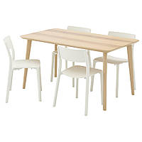 IKEA LISABO / JANINGE (491.032.47) Стол и 4 стула, ясень