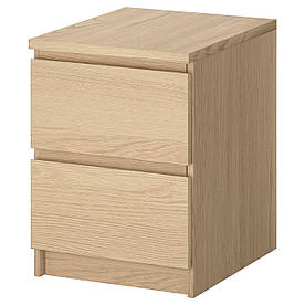 IKEA MALM (101.786.01) тумба, 2 ящика, чорний