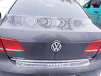 Накладки на задний бампер Volkswagen Passat B7 нержавейка,с надписью,седан