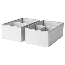 IKEA SLAKTING (203.279.31) Коробка з перегородками, сіра, жовта