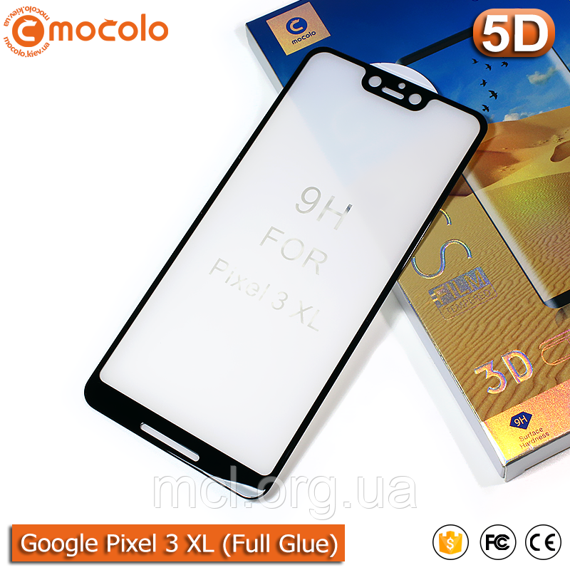 Захисне Full Glue скло Mocolo Google Pixel 3 XL 5D (Black)