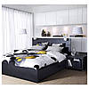 IKEA MALM (190.199.19) Ліжко, висока, 4 контейнера, білий вітраж, Luroy, фото 7