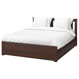 IKEA SONGESAND (392.411.12) Кровать/2 контейнера, коричневый, Lonset
