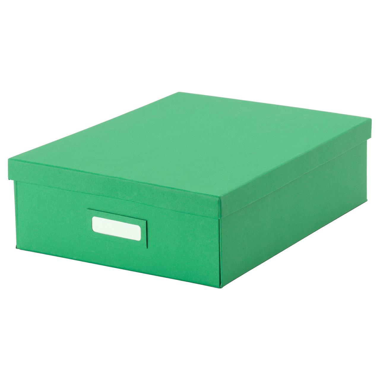 IKEA TJENA (002.919.85) Коробка з перегородками, зелена