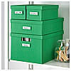 IKEA TJENA (002.919.85) Коробка з перегородками, зелена, фото 3