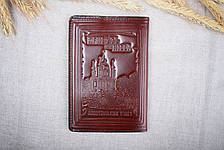 Обкладинка на паспорт темно-коричнева, натуральна шкіра, фото 3