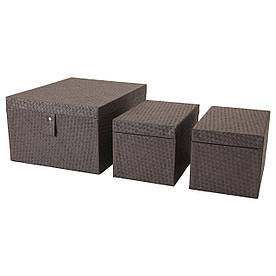 IKEA BATTING (603.272.36) Коробка для одягу, 3 шт., Чорний