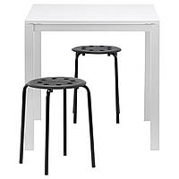 IKEA MELLTORP / MARIUS (990.117.64) Стол и 2 стола, белый, черный