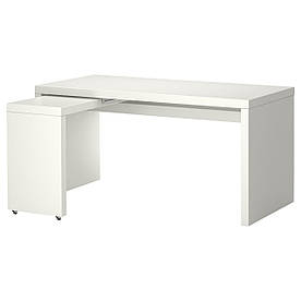 IKEA MALM (702.141.92) Стіл з висувною панеллю, білий