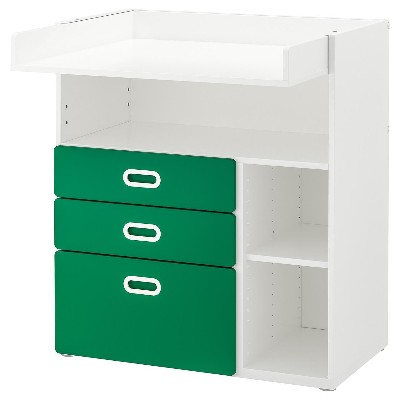 IKEA STUVA / FRITIDS (092.672.74) Пеленальний стіл з ящиками білий, червоний