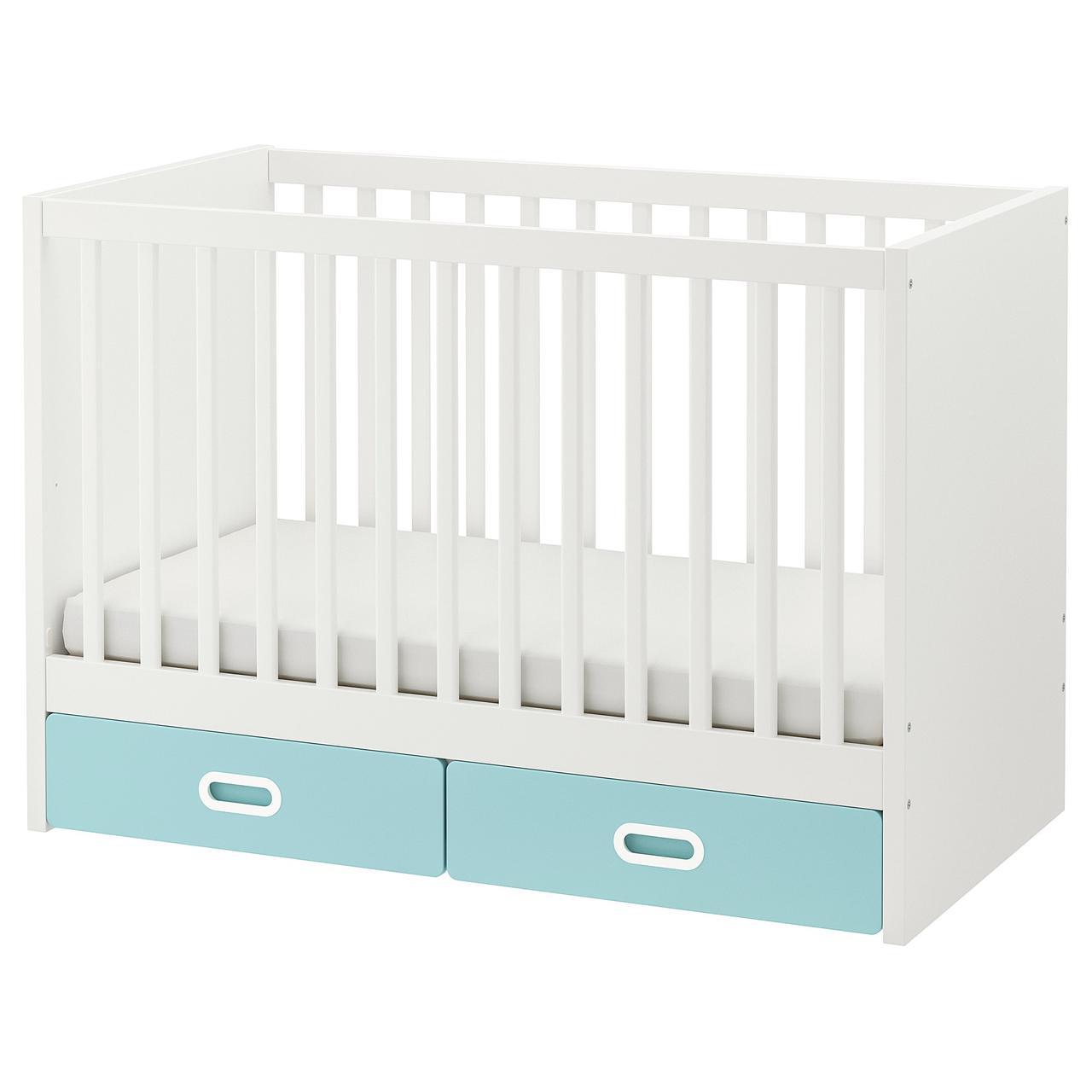 IKEA STUVA / FRITIDS (392.531.76) Ліжечко дитяче з ящиками блакитний