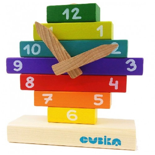 Конструктор Годинник 18х15х5см (ТМ CUBіKA) дерев'яна іграшка розвиваюча