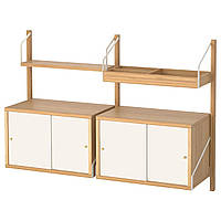 IKEA SVALNAS (491.844.65) Сочетание висячих шкафов, бамбука, белого цвета