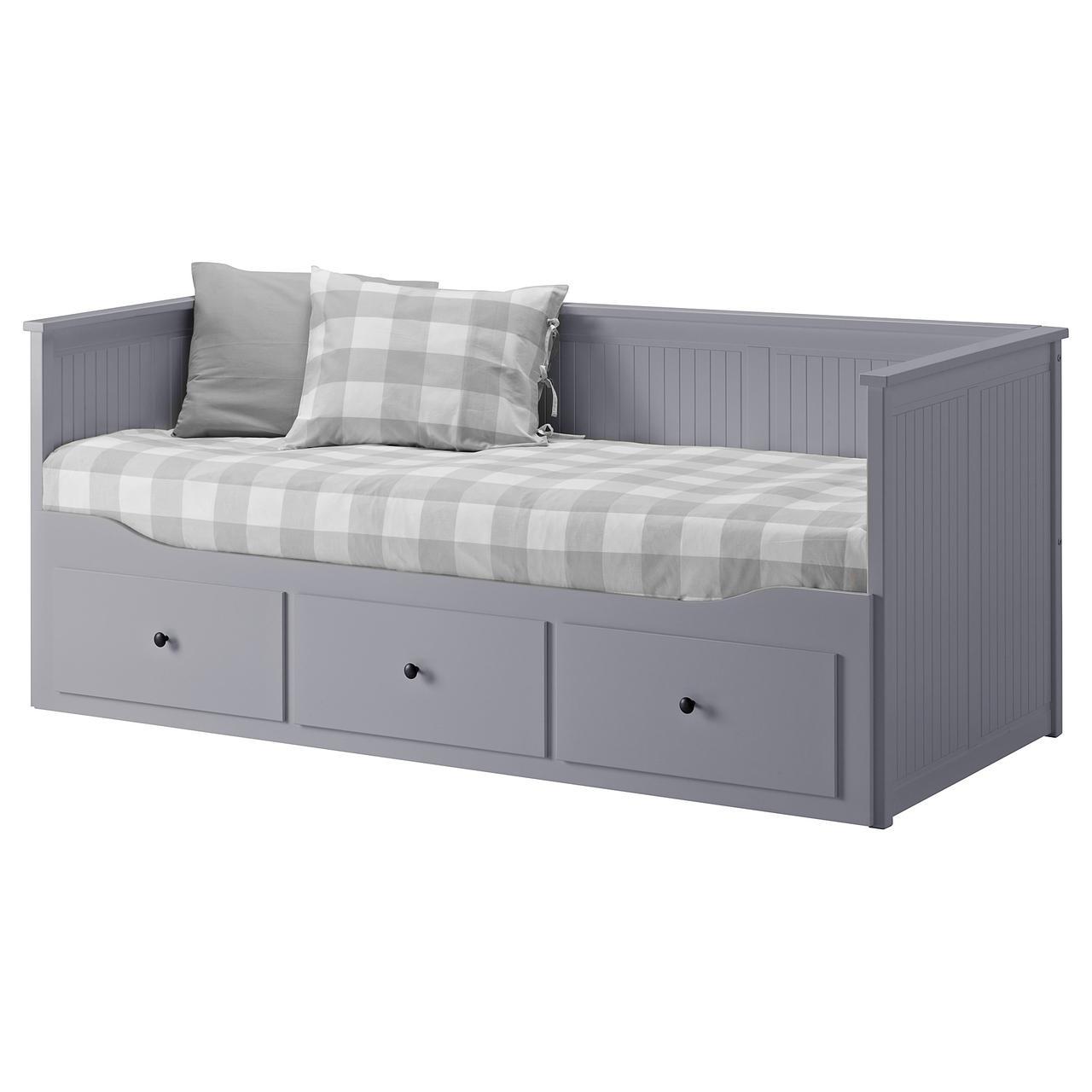 IKEA HEMNES (992.116.21) Кушетка з 2 матрацами/2 ящиками, сірий