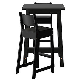 IKEA NORRAKER / NORRAKER (792.419.40) Барний стіл і 2 стільці, чорна береза, чорна береза