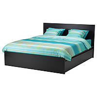 IKEA MALM (190.024.38) Каркас кровати с 4 корзинами, черно-коричневый/Luröy, 160x200 см