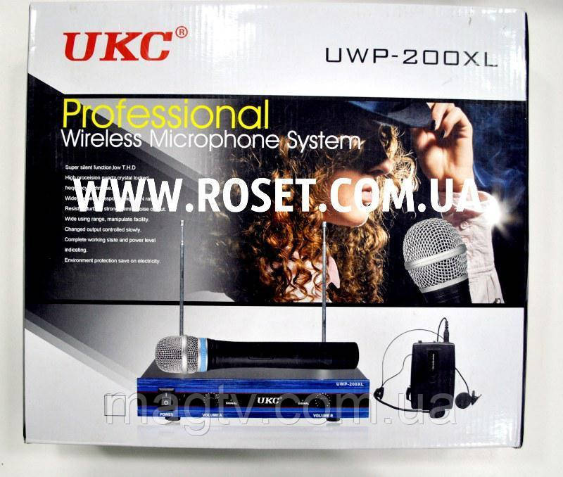 Беспроводная микрофонная система UKC DM UWP-200 XL 2CH 2 микрофона - фото 1 - id-p881769197