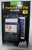 Портативный аккумулятор с солнечной панелью TV+FM-радио GDLiting Portable TV FM GD-8086