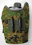 Фляга туристична армійського типу з мискою в чохлі кріпленням на пояс, фото 3