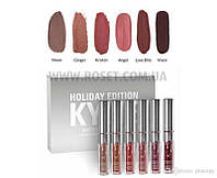 Набір рідких матових помад Kylie Holiday Edition 6 pcs