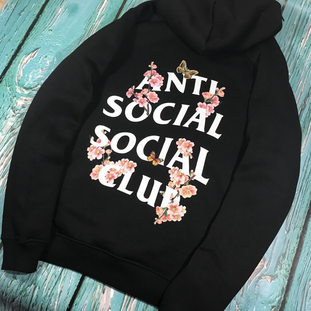 Anti social social club hoodie cherry blossom hotsell
