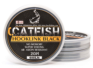 Плетений шнур на сома ABORIGEN CATFISH HOOKLINK BLACK 20 Метрів