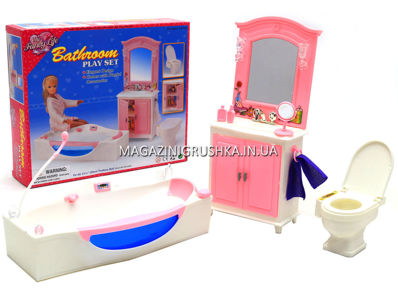 Дитяча іграшкова меблі My Fancy Life для ляльок Барбі Ванна кімната 24020. Облаштуйте ляльковий будиночок, фото 1