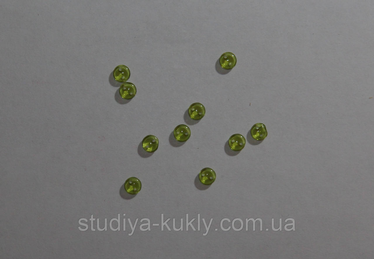 Гудзики для ляльок мікро, скло, 5-6 мм, № 2ст, фото 1