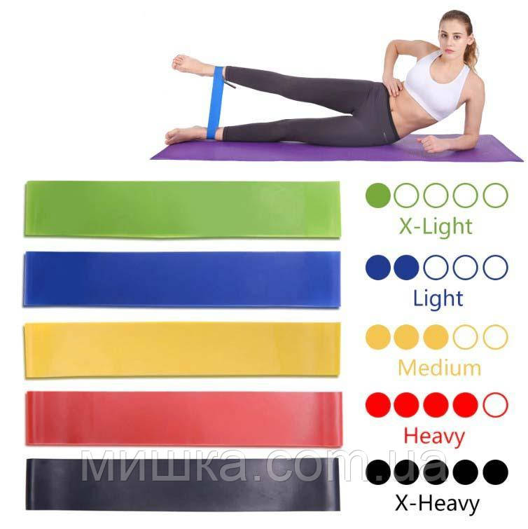 Гумки для фітнесу. Набір 5шт. + чохол, фітнес-гумки, гумові петлі, еспандер-кільце, еспандер, фото 1