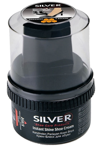 Крем-блиск для взуття Silver чорний