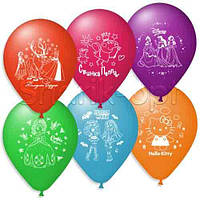 Повітряні кулі "Мікс Мультяшний для дівчаток" 12" (30 см) асорті пастель. В упак: 100 шт.