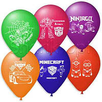 Повітряні кулі "Мікс Мультяшний для хлопчиків" 12" (30 см) асорті пастель. В упак: 100 шт.
